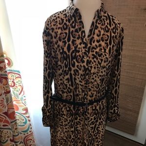 The Limited Cheetah print shirt dress